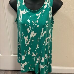Floral Green Sleeveless Top